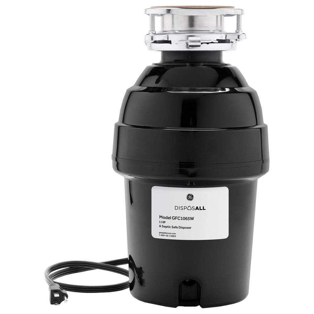 GE Appliances 1 HP Continuous Feed Corded Garbage Disposal in Black, , large