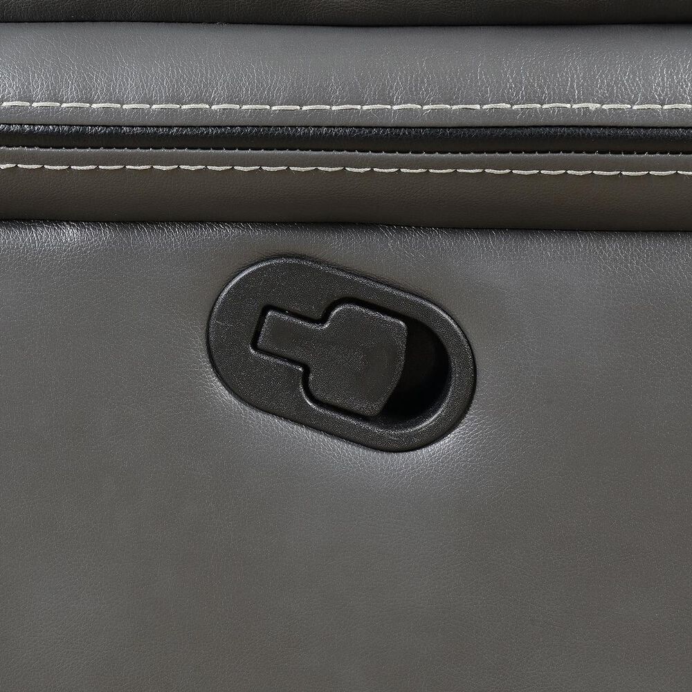 Crystal City Isabella Manual Reclining Loveseat with Console in Gray, , large