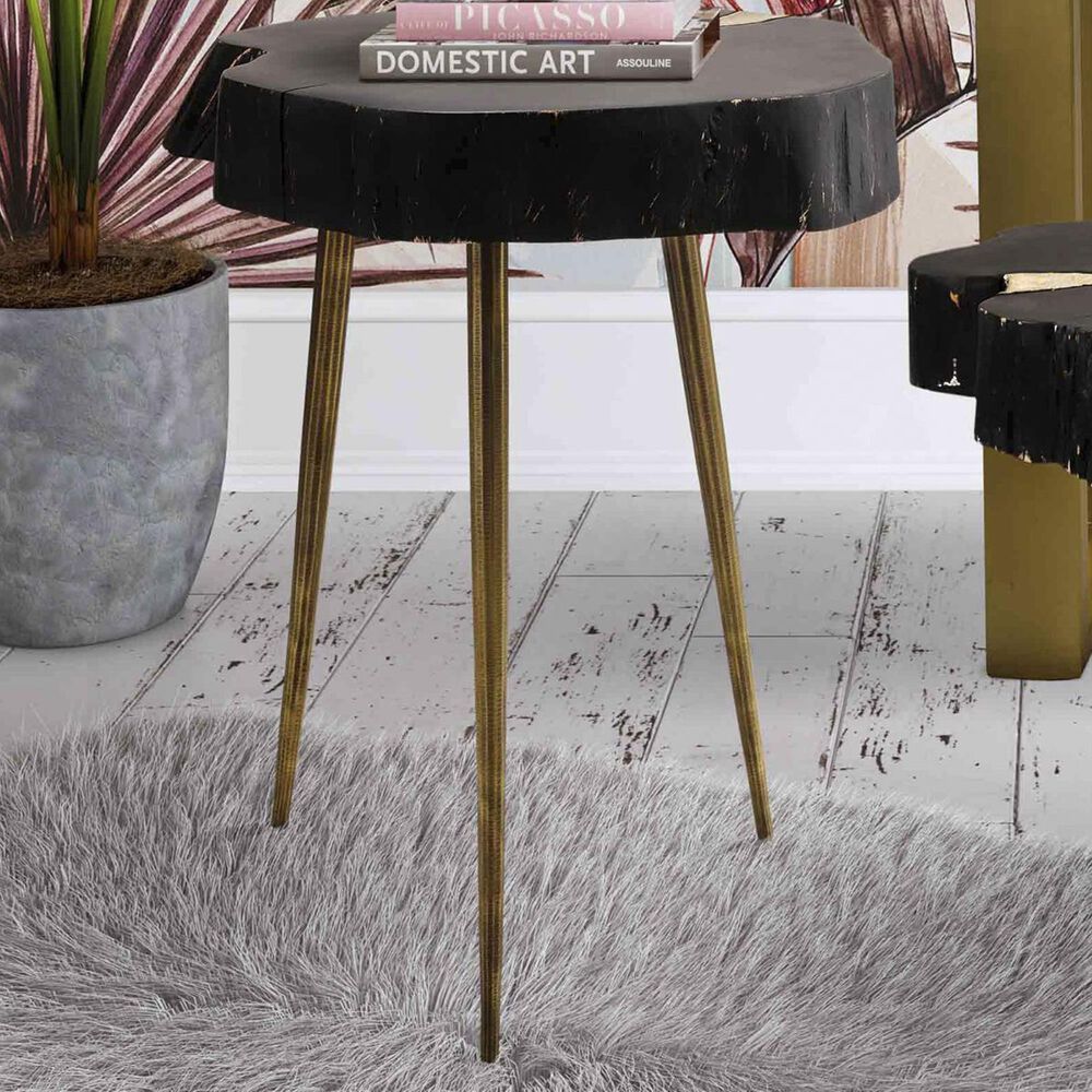 Tov Furniture Timber Side Table in Black, , large