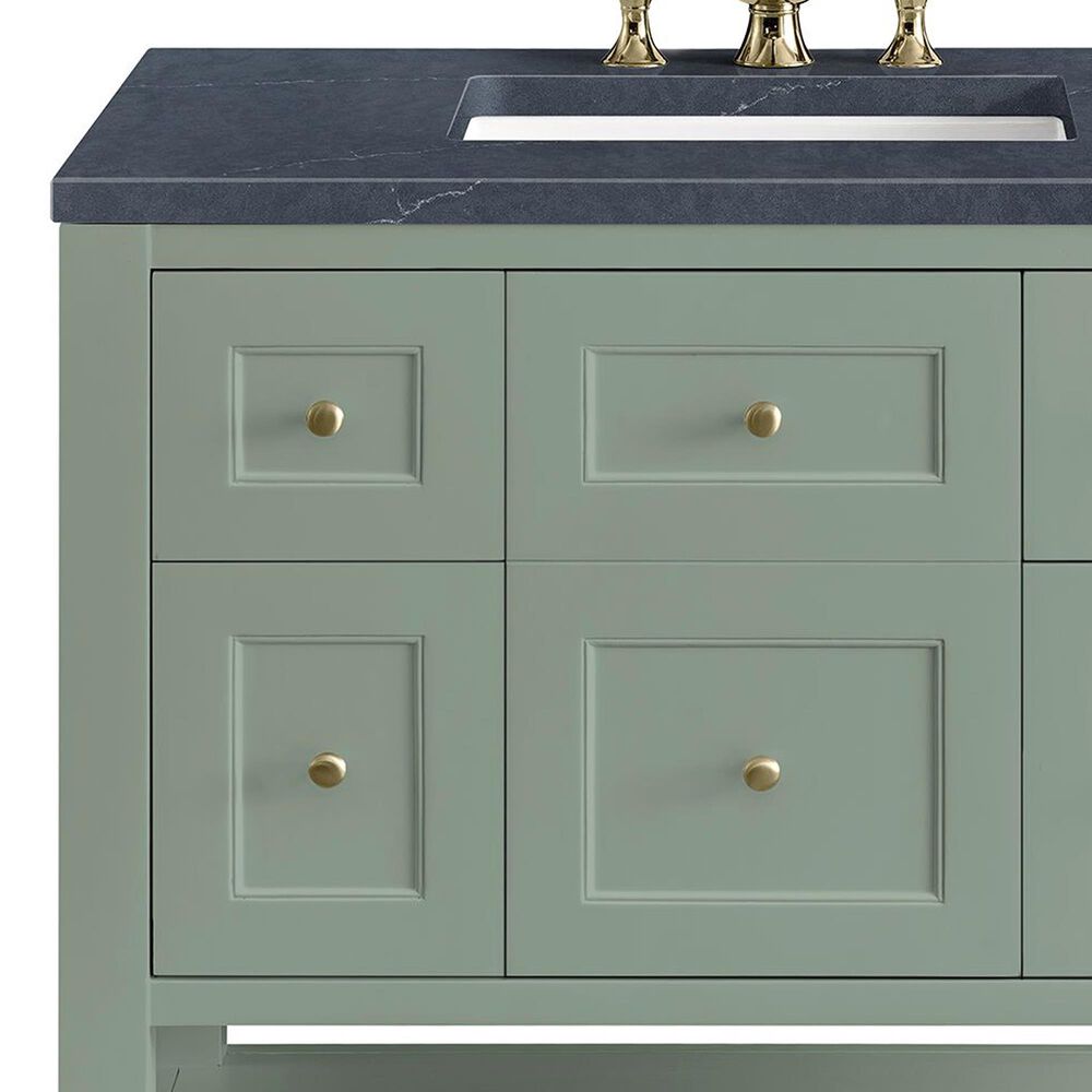 James Martin Vanities Breckenridge 36&quot; Single Bathroom Vanity in Smokey Celadon with 3 cm Charcoal Soapstone Quartz Top and Rectangular Sink, , large