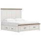 Ashley Savonport King Storage Panel Bed in White and Brown, , large