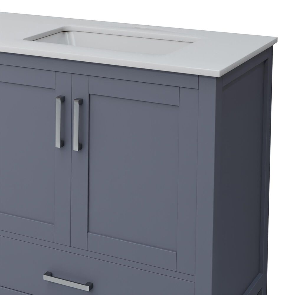 Lexora Home Jacques 72" Double Bathroom Vanity in Dark Grey with 2 cm White Cultured Marble Top and Rectangular Sinks, , large