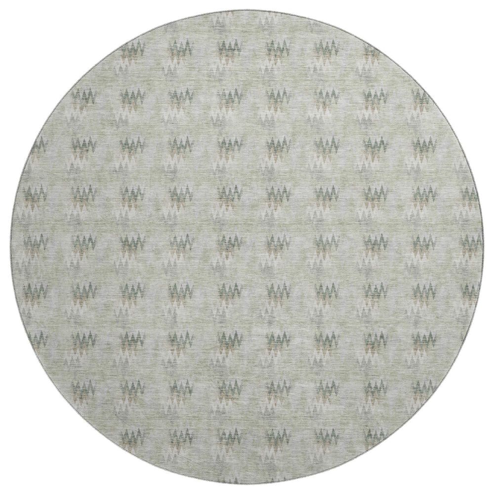 Dalyn Rug Company Soft Essentials Chevron Celery 8" Round Area Rug, , large