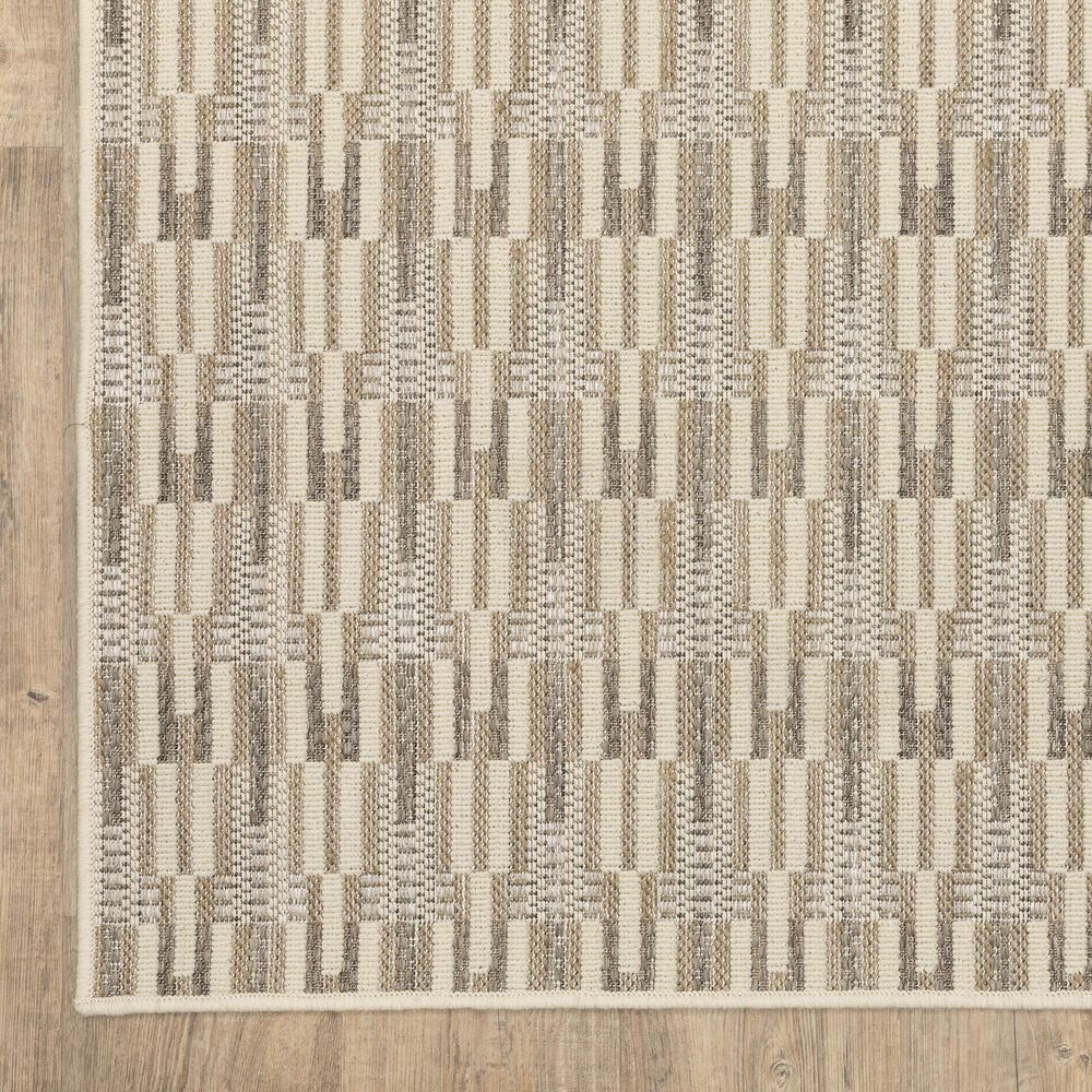 ROW by Oriental Weavers Zarina ZAR03 Beige and Ivory 3'3" x 5' Indoor/Outdoor Area Rug, , large