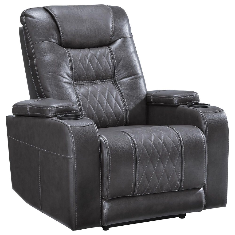 Signature Design by Ashley Composer Power Recliner with Adjustable Headrest in Grey, , large