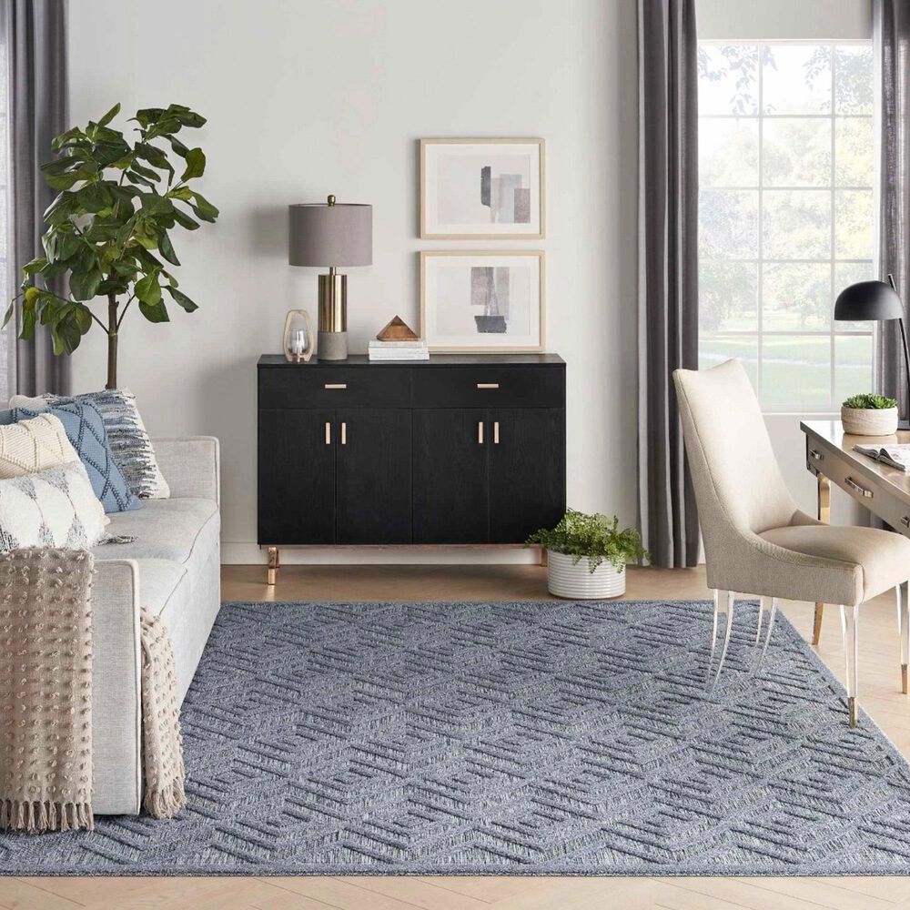Nourison Versatile 9&#39; x 12&#39; Denim Blue Indoor/Outdoor Area Rug, , large