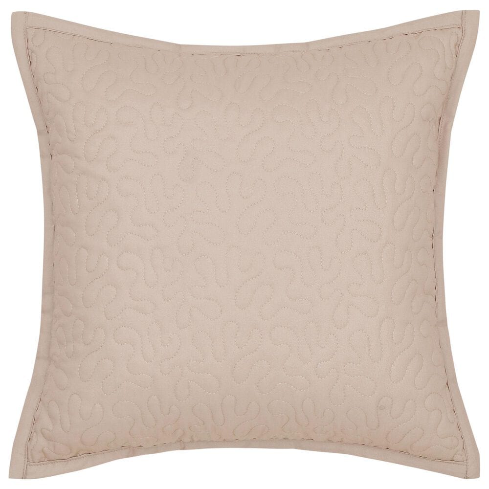 J. Queen New York Rosewood 16" Square Quilted Throw Pillow in Rose, , large