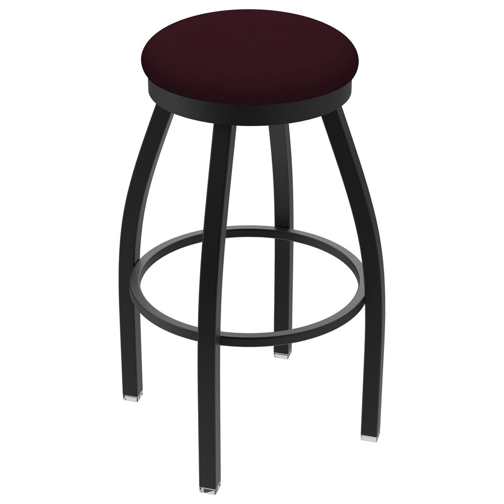 Holland Bar Stool 802 Misha 25" Swivel Counter Stool with Black Wrinkle and Canter Bordeaux Seat, , large