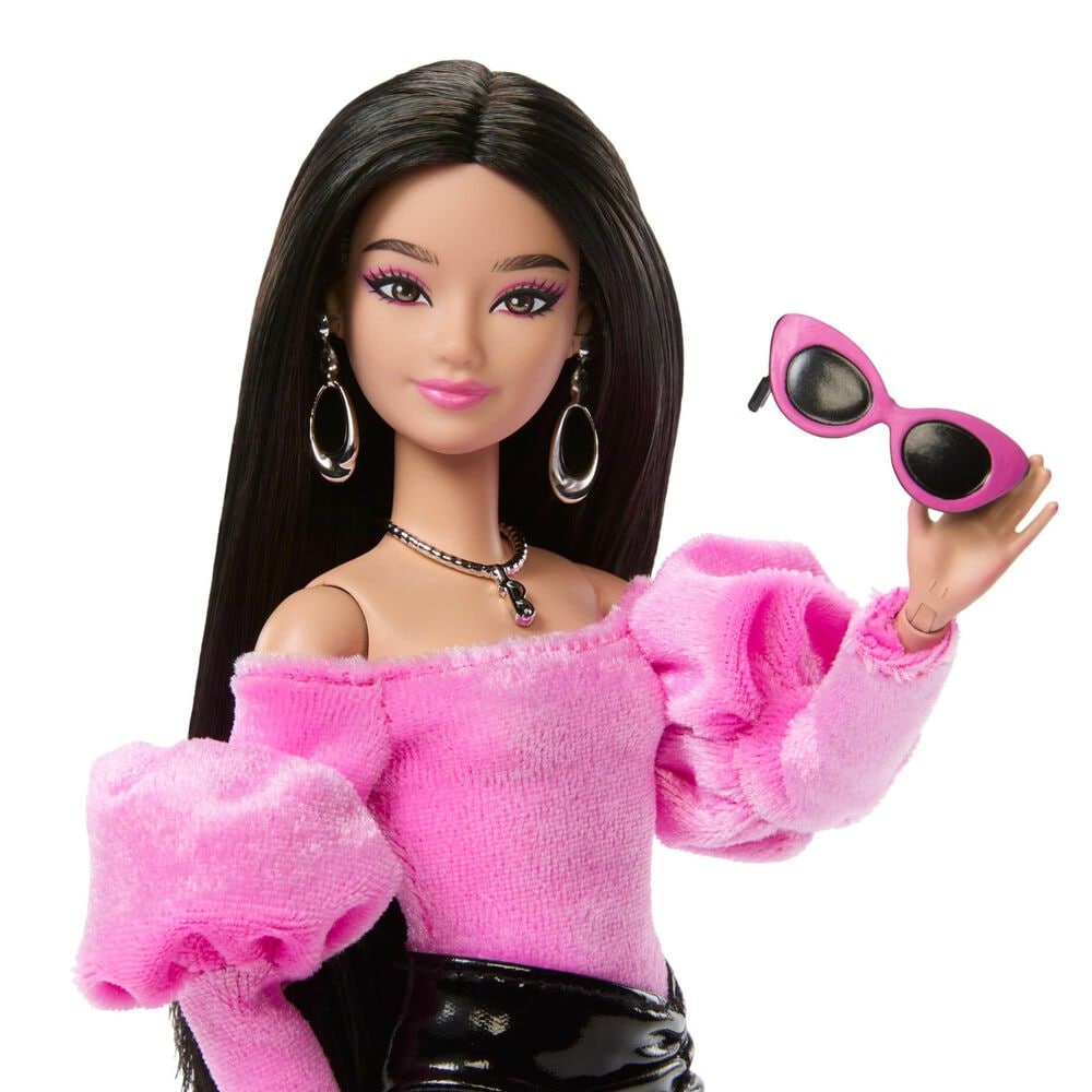 Barbie Deluxe Style Fashion Doll in Pink and Glossy Black, , large