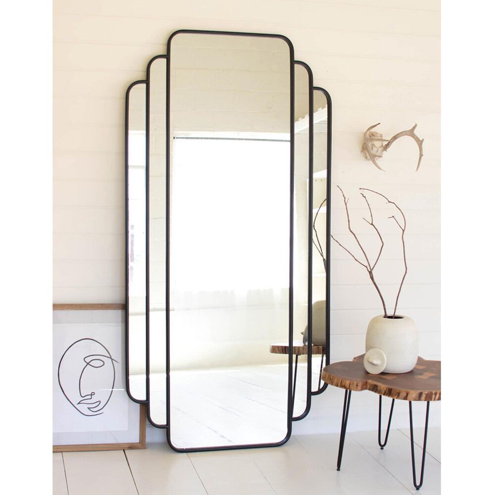 Kalalou Multi-Level Wall Mirror in Antique Black, , large