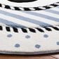 Safavieh Carousel 4" Round Ivory and Navy Kids Area Rug, , large