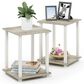 HOMLUX 2-Tier End Table in Sonoma Oak and White (Set of 2), , large