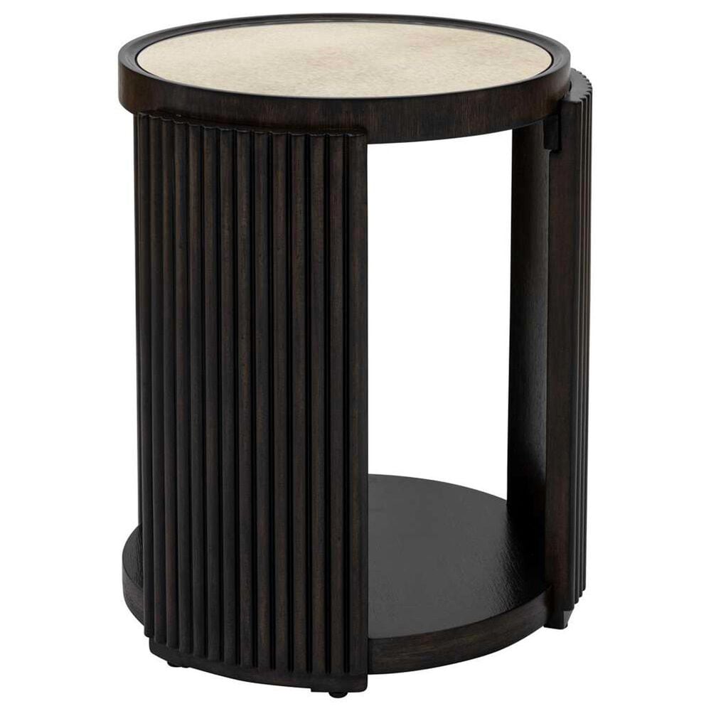 Bassett Mirror Company Rivera End Table in Charcoal Oak and Gold Tinted, , large