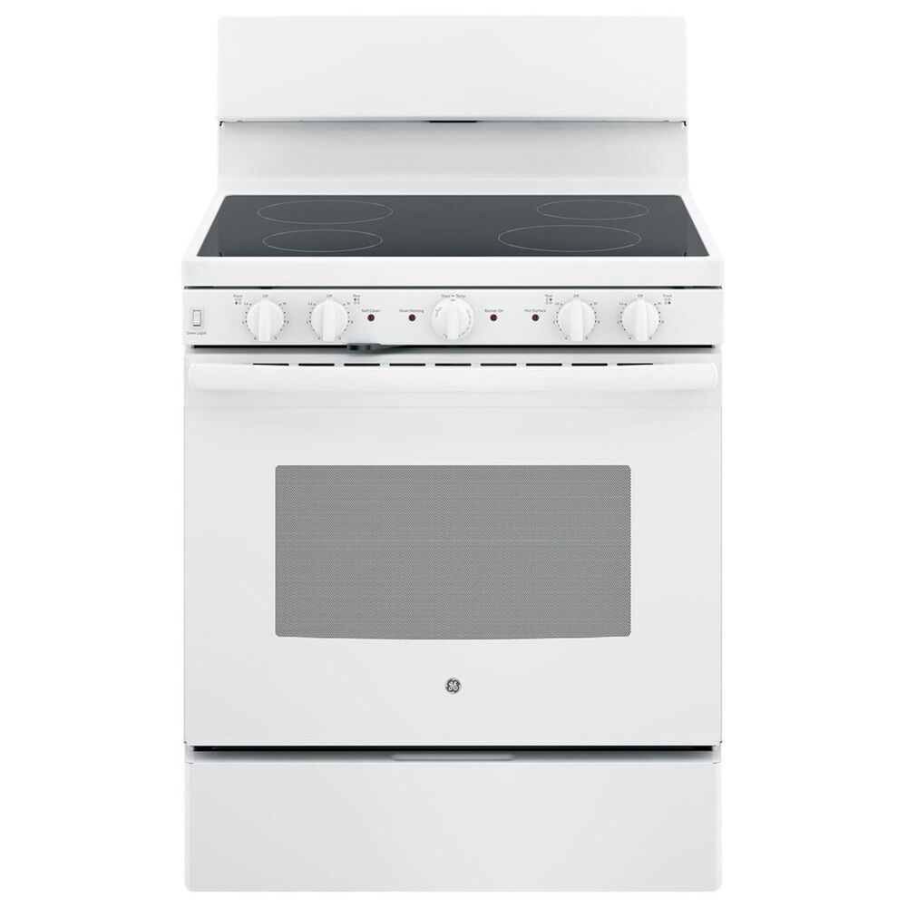 GE Appliances 30 Free-standing Electric Radiant Smooth Cooktop Range in White, , large