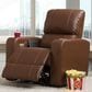 CorLiving Tucson Home Theater Power Recliner with Cup Holders in Brown, , large