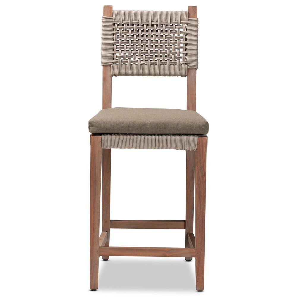 Baxton Studio Heyna Counter Stool in Mahogany, , large