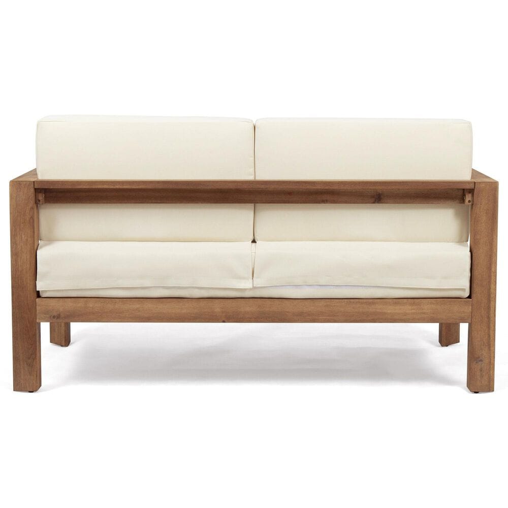 Hearth and Haven Genser 2-Piece Patio Conversation Set with Beige Cushion in Brown, , large