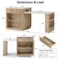 HOMLUX 83" Fluted Kitchen Island in Natural, , large