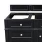 James Martin Vanities Brittany 60" Single Bathroom Vanity in Black Onyx with 3 cm Charcoal Soapstone Quartz Top and Rectangle Sink, , large