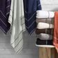 Timberlake Lavish Home Zero Twist 2-Piece Towel Set in Bone and Black, , large