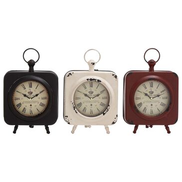 Maple and Jade 8" x 10" Table Clock in Black, White and Red (Set of 3), , large