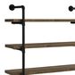 Pacific Landing Elmcrest 4-Shelf Wall Bookshelf in Rustic Oak and Black, , large