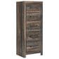 Ashley Drystan 5 Drawer Lingerie Chest in Rustic Brown, , large