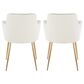 Lumisource Andrew Dining Chair in Cream/Gold (Set of 2), , large