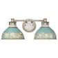 Golden Lighting Kinsley 2-Light Bath Vanity with Antique Black Shade in Aged Galvanized Steel, , large