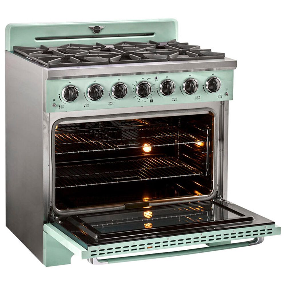 Unique Appliances Classic Retro 36" Pro Convection Gas Range in Summer Mint Green, , large