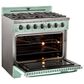 Unique Appliances Classic Retro 36" Pro Convection Gas Range in Summer Mint Green, , large
