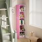 HOMLUX 5-Tier Cube Open Shelf Storage Organizer Bookcase in Pink and White, , large