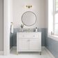 James Martin Vanities Chicago 36" Single Bathroom Vanity in Glossy White with 3 cm Eternal Jasmine Pearl Quartz Top and Rectangular Sink, , large