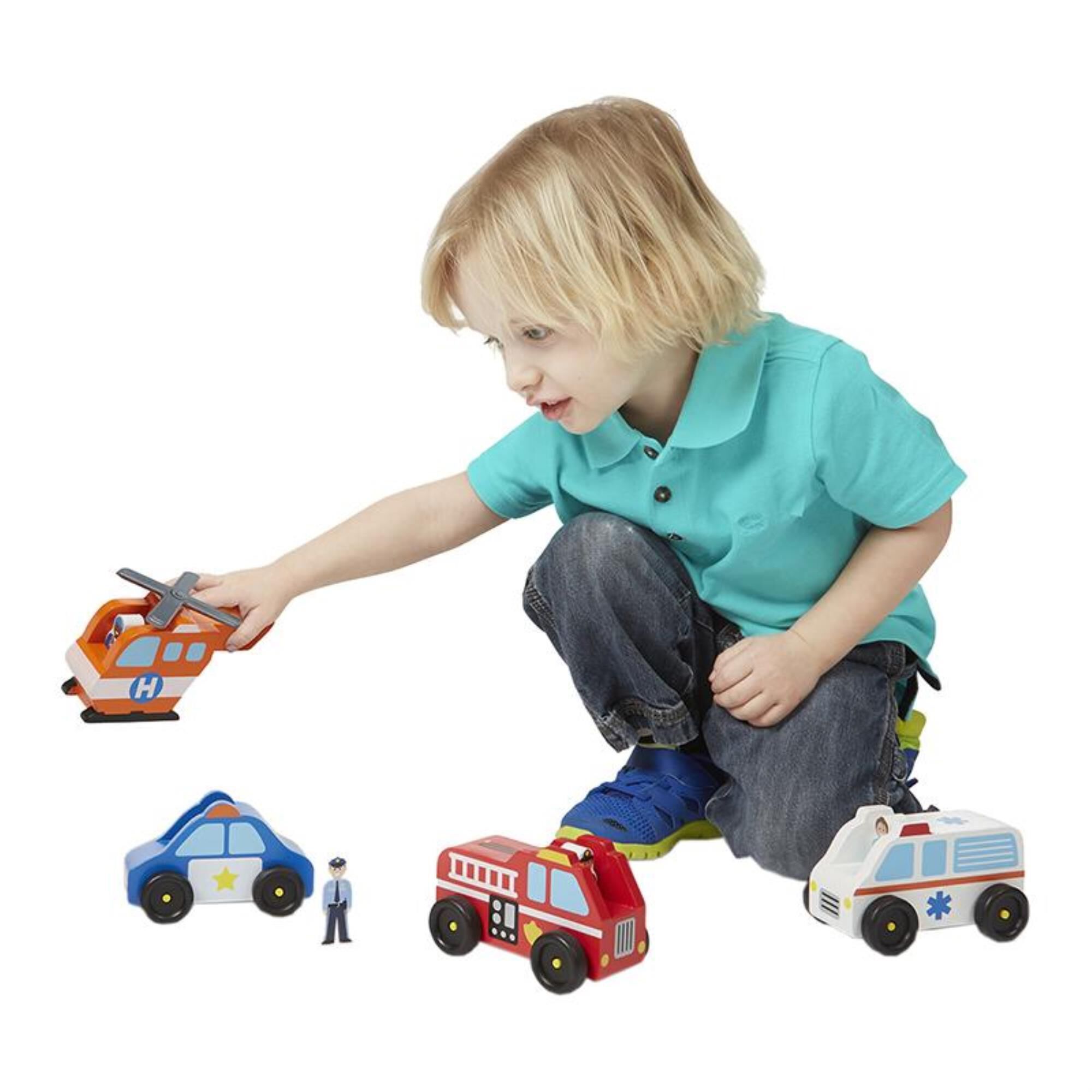 Wooden emergency vehicle set 2025