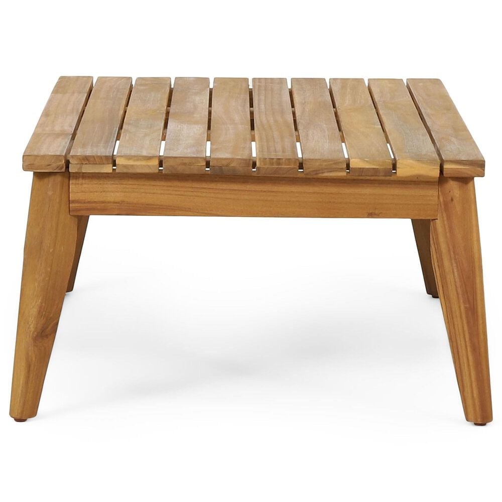 Hearth and Haven 4-Piece Outdoor Chat Set with Teak Coffee Table in Beige, , large