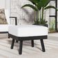 Linon Home Decor Holland Patio Ottoman with Black Frame in Natural, , large
