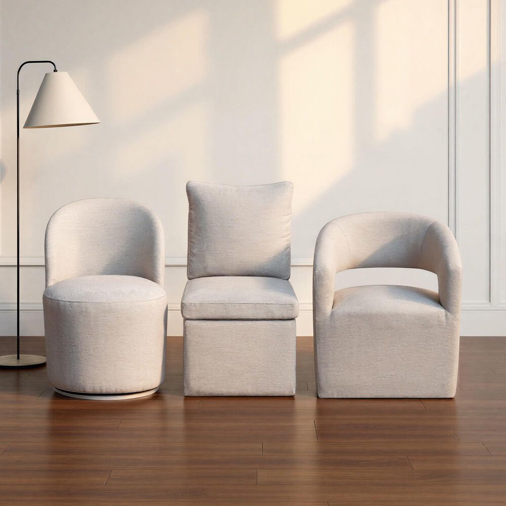 Hawthorne Furniture Upholstered Side Chair with Pillow Back in Cream, , large