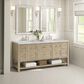 James Martin Vanities Breckenridge 72" Double Vanity in Whitewashed Oak with 3 cm Carrara White Marble Top, , large