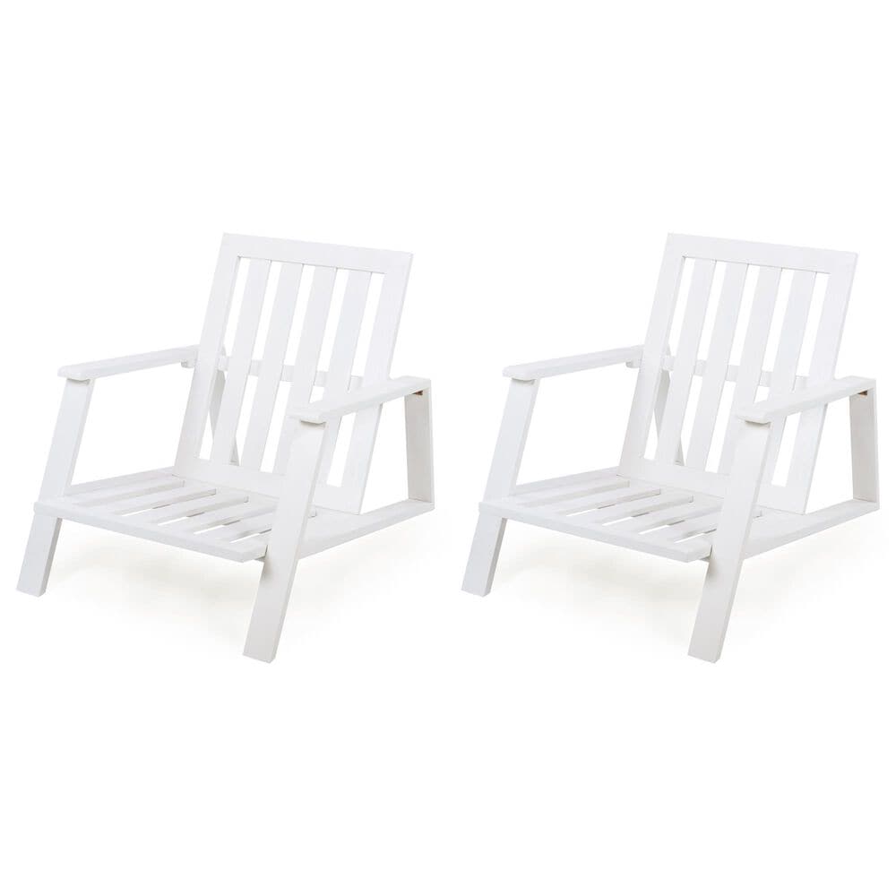 Hearth and Haven Outdoor Lounge Chair with White Frame in Beige (Set of 2), , large