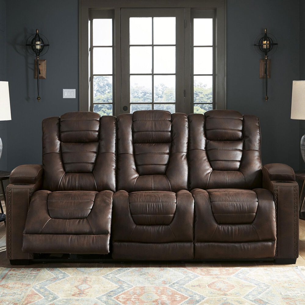 Ashley Owner&#39;s Box Power Reclining Sofa in Thyme, , large