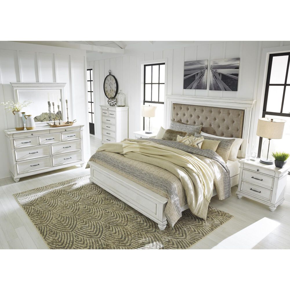 Ashley Kanwyn Dresser Mirror in Whitewash, , large