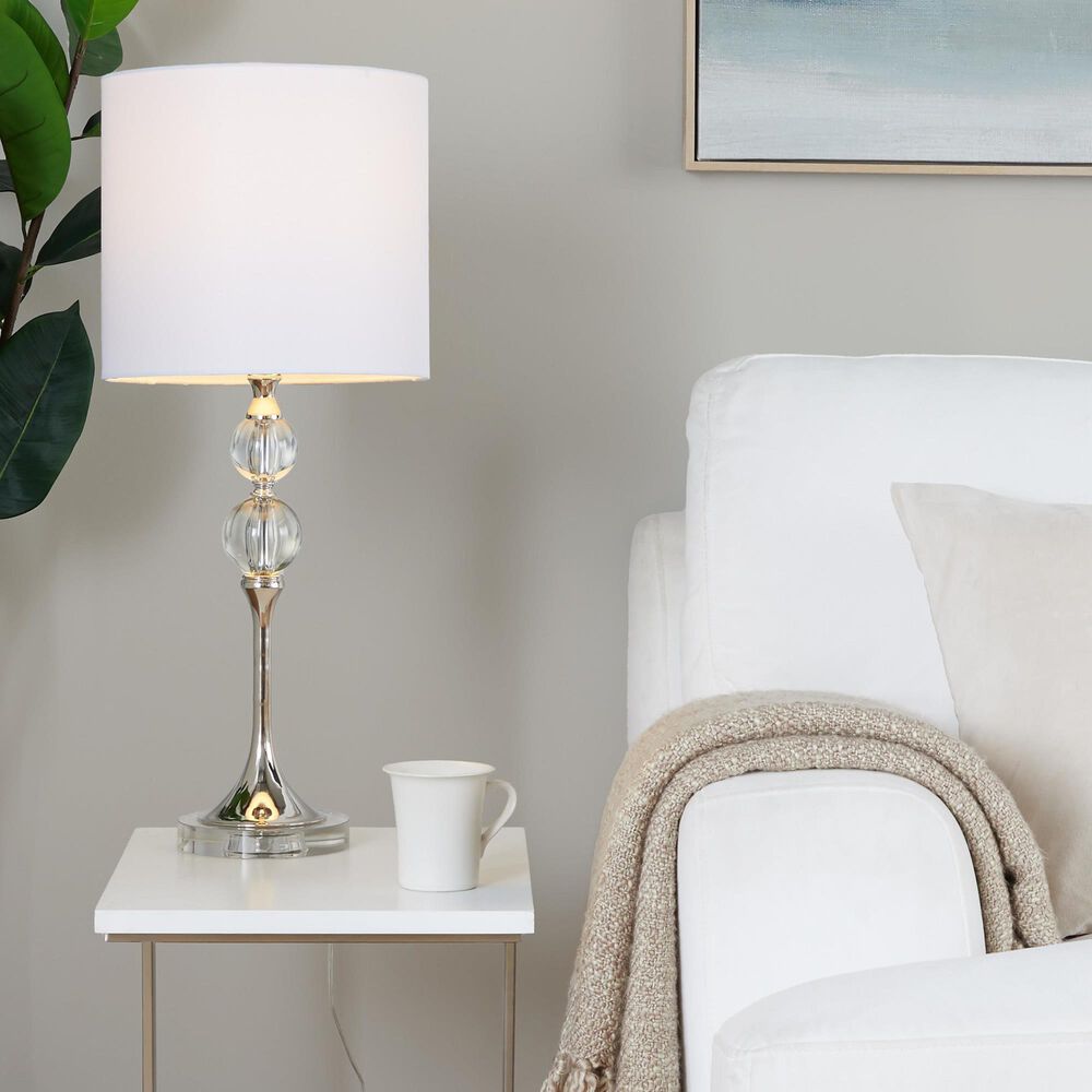 LumiSource Clara Crystal Table Lamp in Clear and Polished Nickel (Set of 2), , large