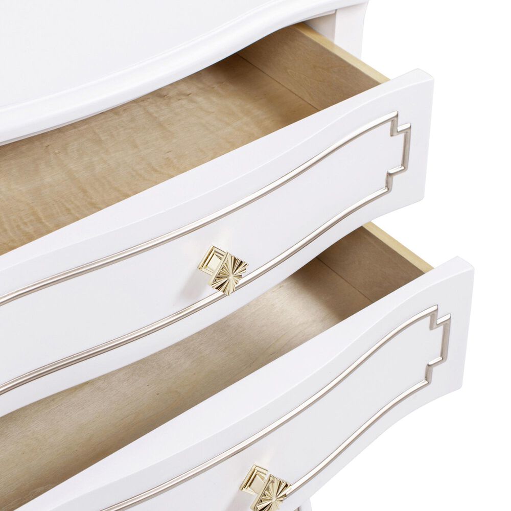 Jennifer Taylor Home Court Side Table in Soft White and Gold, , large