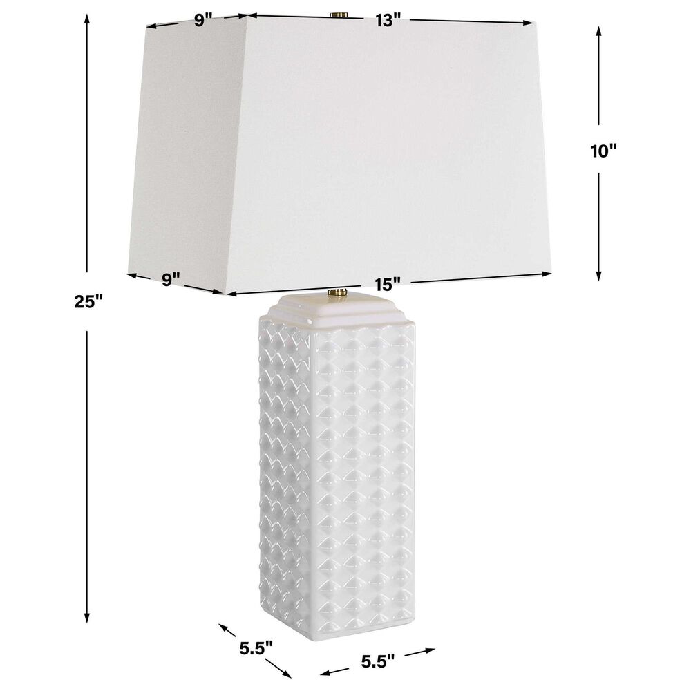 Uttermost Table Lamp in Gloss White, , large