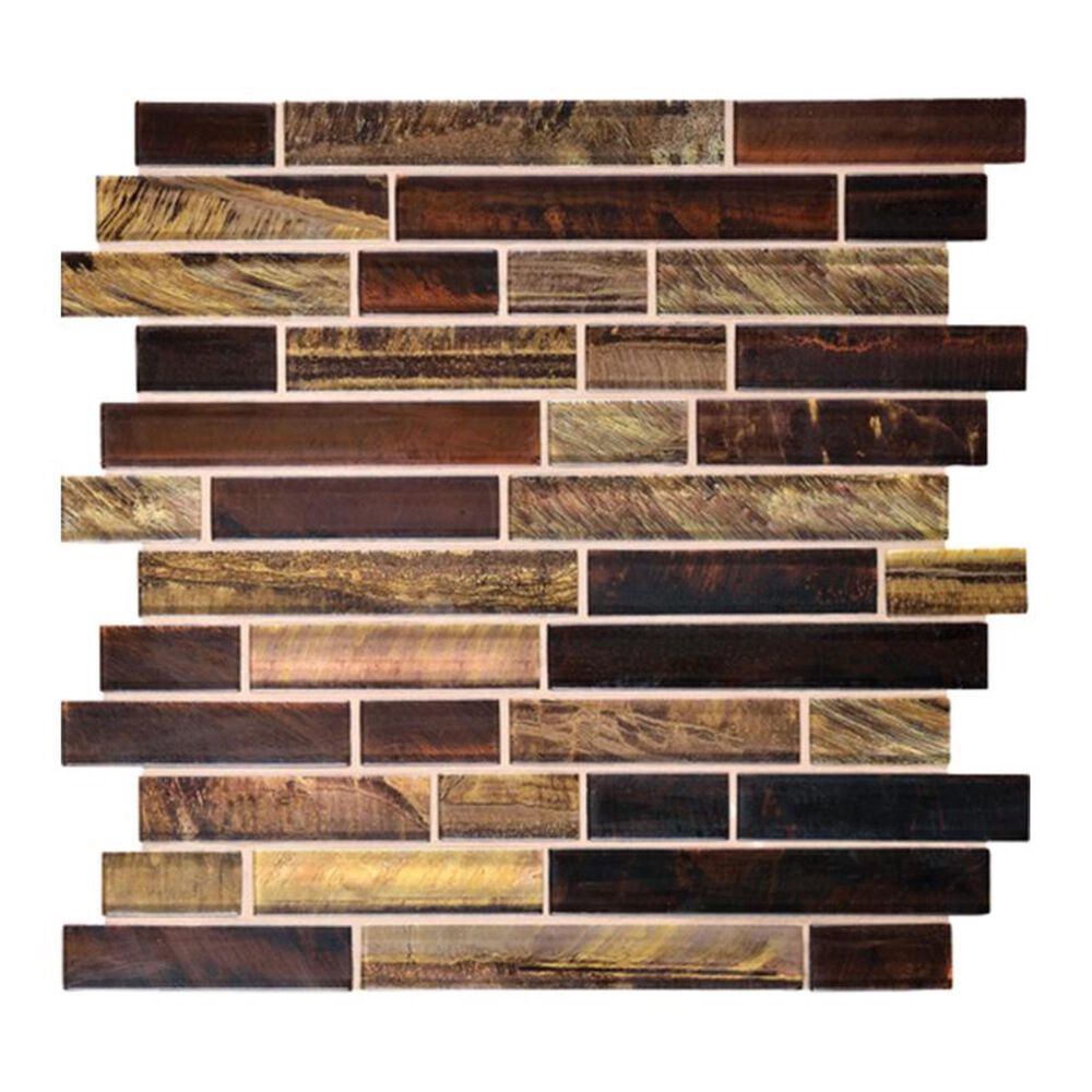 Dal-Tile Tiger Eye 1" Glass Mosaic Wall Tile in Siberian, , large