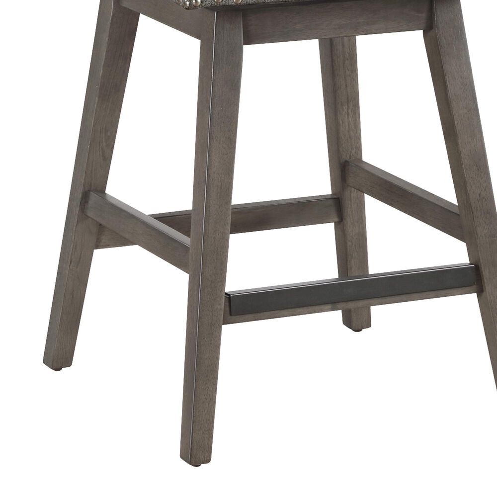 OSP Home Granville Swivel Counter Stool with Charcoal Upholstered in Grey, , large