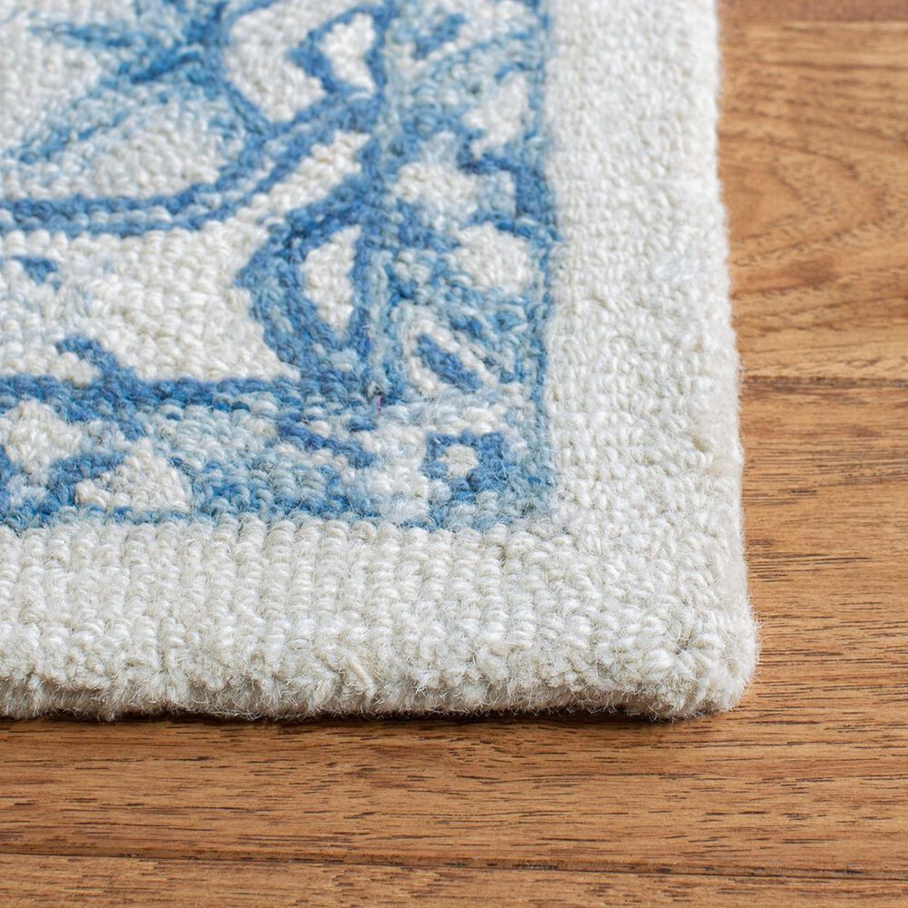Safavieh Micro-Loop 2&#39;3&quot; x 11&#39; Ivory and Blue Runner, , large