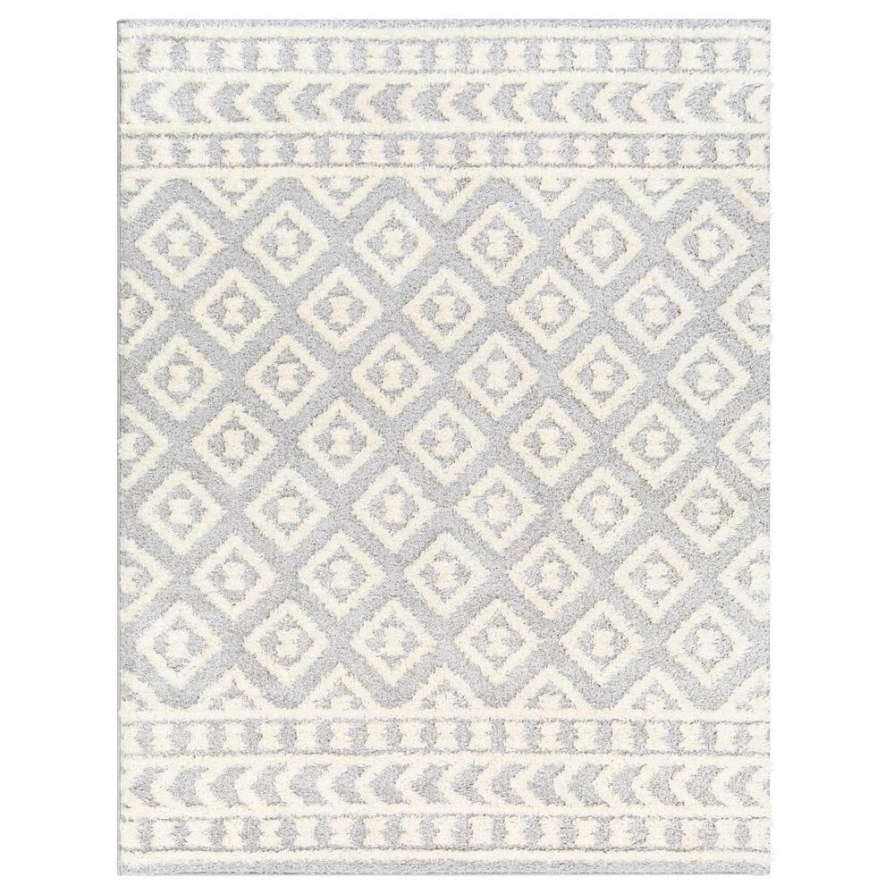 Surya Rodos RDO2338 5"3" x 7" Light Slate, White Area Rug, , large