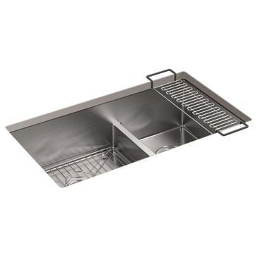Kohler Strive 32" Smart Divide Double Bowl Kitchen Sink in Stainless Steel, , large