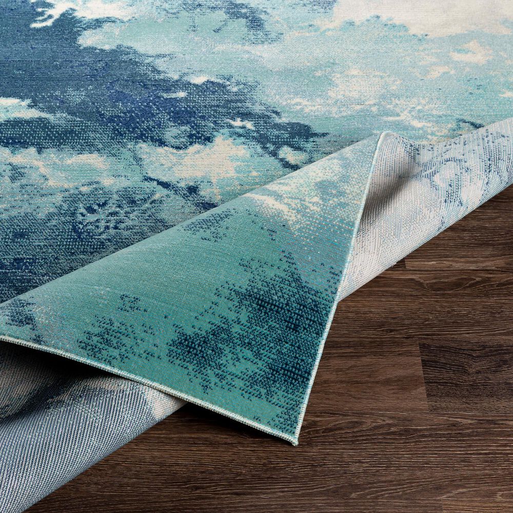 Surya Bodrum 5&#39;3&quot; x 7&#39;3&quot; Ivory, Gray, Navy, Aqua and Blue Area Rug, , large